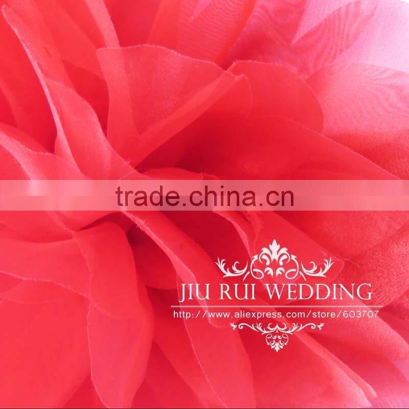 Hot Sale Fashion Handmade Organza Flower With Lycra Chair Band Chair Sash