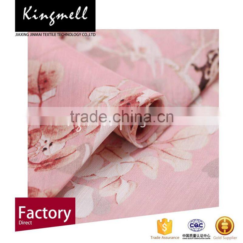 Custom digital printed silk linen blend fabric China Wholesale