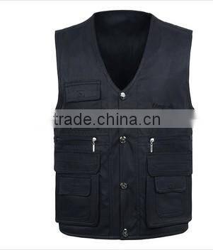 Men's outdoor spring and autumn much pockets Male vest work wear Fishing vest OEM
