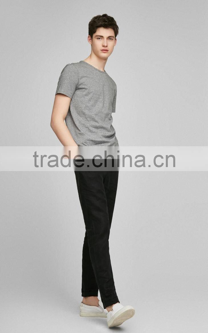 100% cotton plain round neck slim fit tee shirt man t-shirt