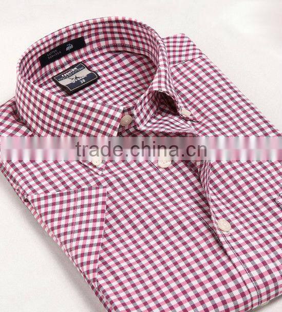 Man oxford short sleeve checks/plaids shirts mens button down collar oxford shirts