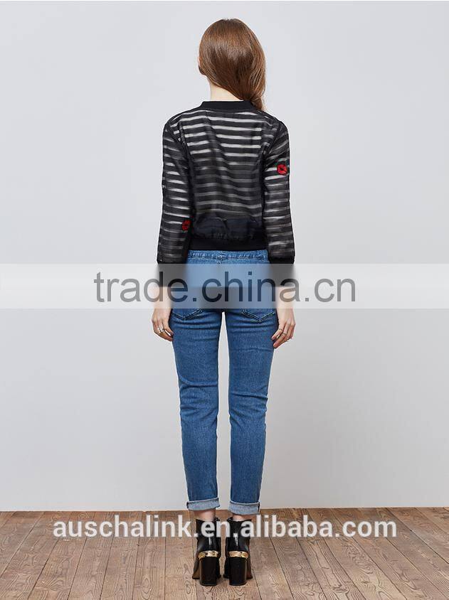 OEM service new model outdoor young ladies jackets embroidery designs