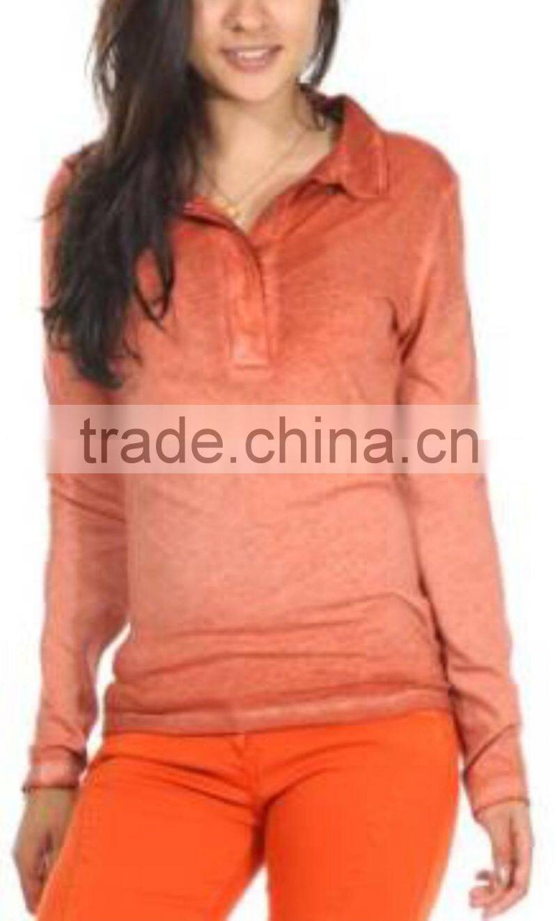 Newest design women's polo hot sale 100% polyester custom fabric polo