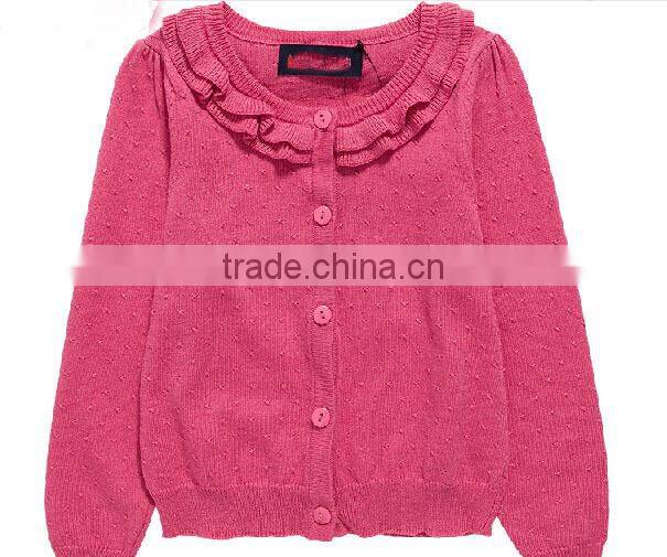 namely custom ruffle pink plain handmade children girls knitted sweater