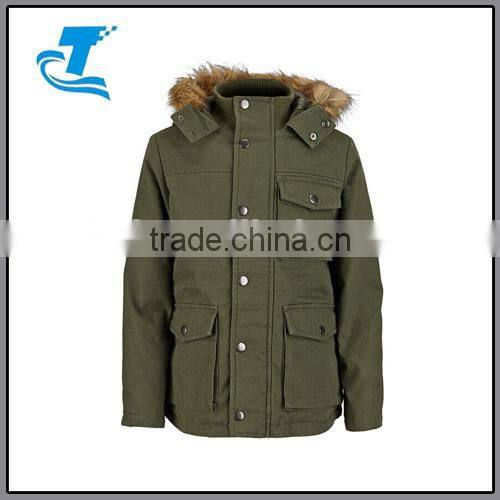 Boys Casual Parka Jacket - Green