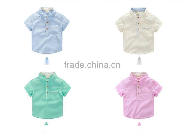 High quality plain blue cotton Polo shirt kindergarten primary school uniform
