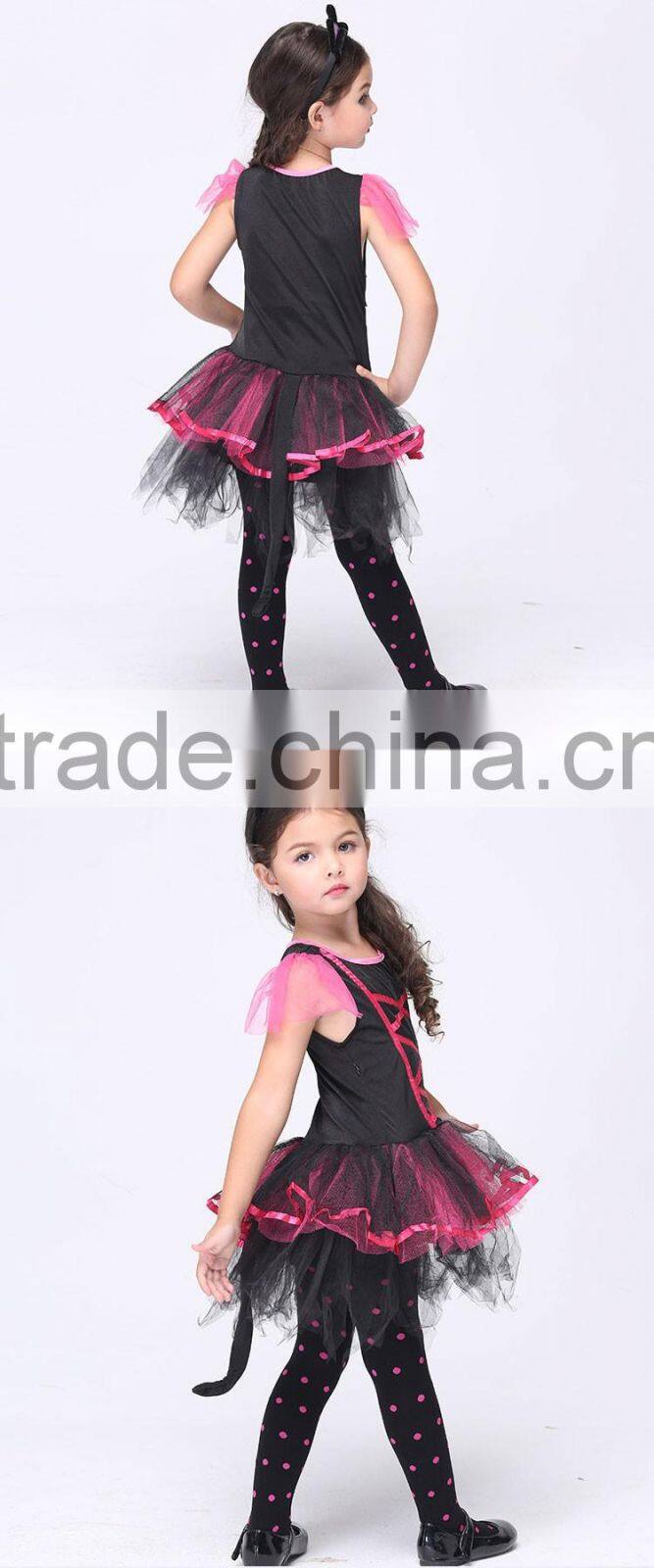 2016 hottest baby girl cat pattern hallowmas dress