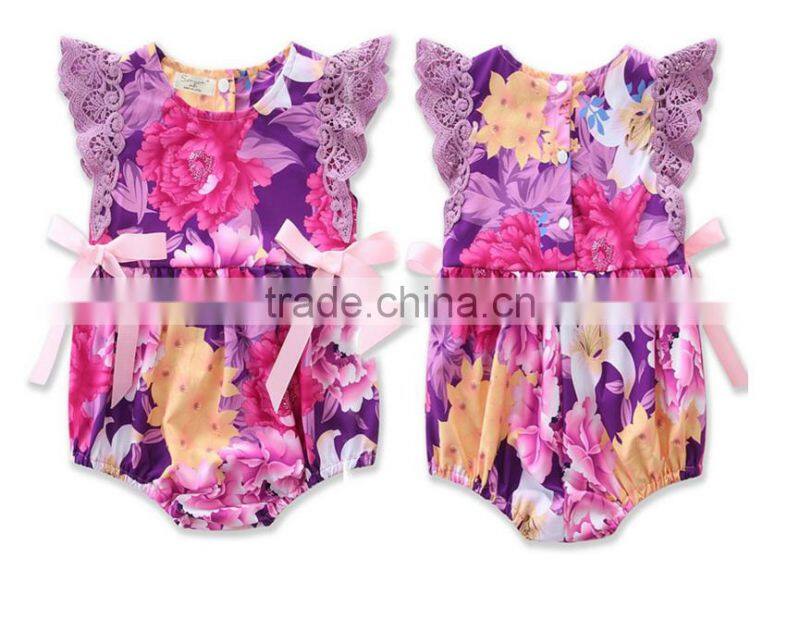 Toddler Infant Clothing Lace Flutter Floral Cute Design Romper One Piece Jumpsuit