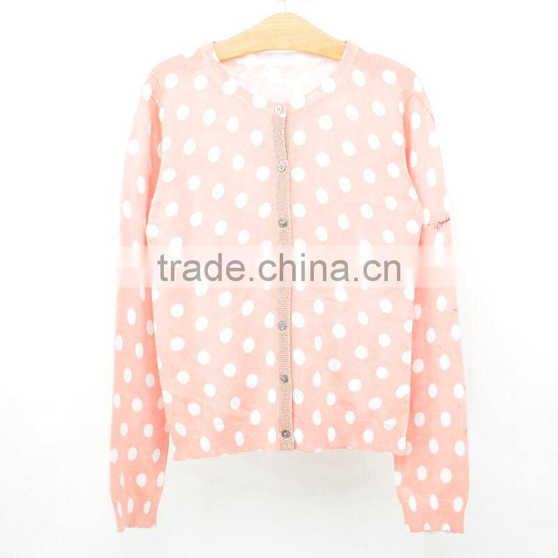 Fancy cardigan girl print kids sweater clothes