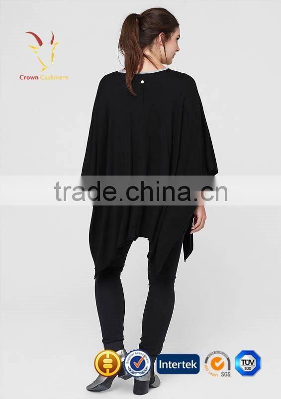 Fashion Knitted Pattern Cashmere Poncho Wraps Sweater Design