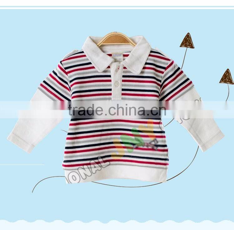 Leisure cheap long sleeve polo stripe baby boys shirt