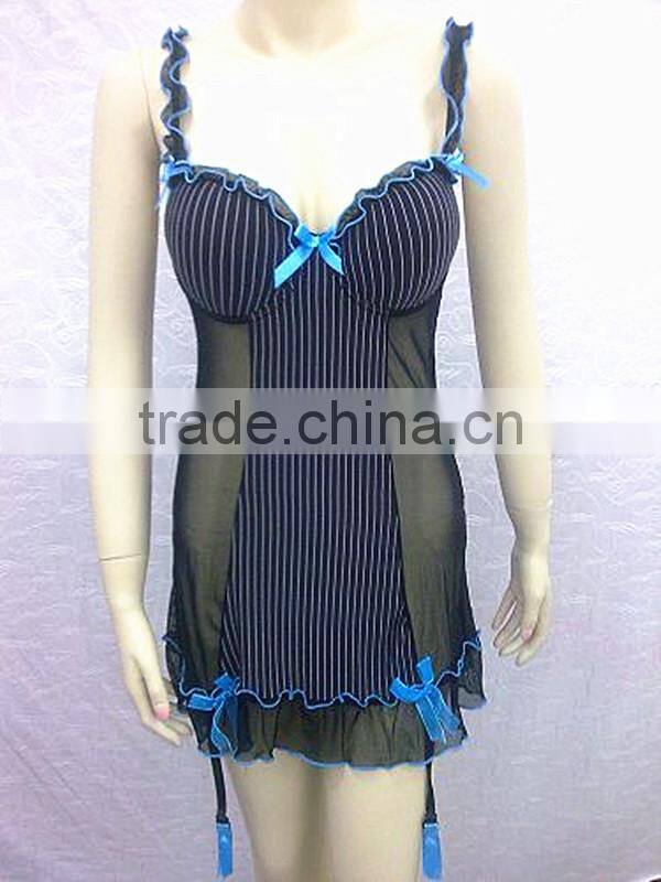 Sheer lingerie Ladies fashion striped lingerie shaper sexy underwear