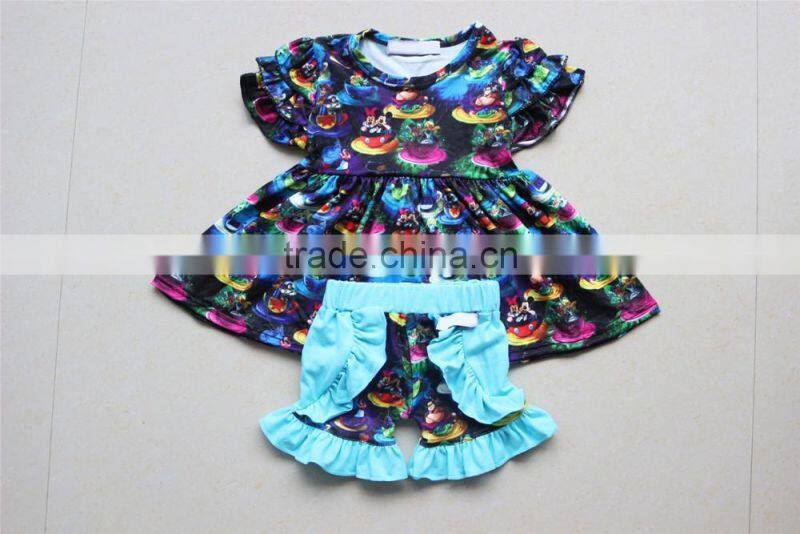 yawoo wholesale chlothing baby gown newborn clothes new print tunic shirts ruffle style child clothes