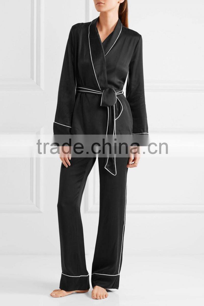 2017 High quality 100% silk women pajamas hot sale