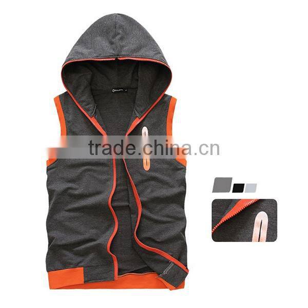 OEM wholesale custom clothing sleeveless hoodies