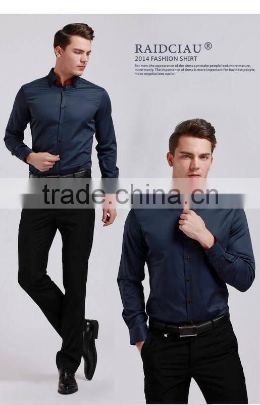 Wholesale fashion slim fit mens long sleeve dress shirts with good quality
