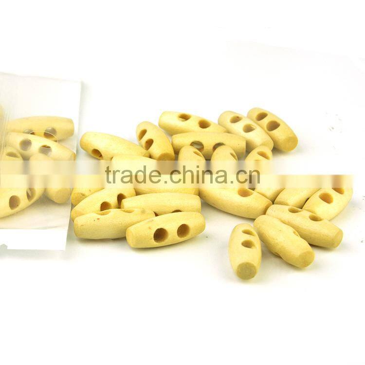2 Holes Natural Wooden Buttons Sewing Horn Toggle Buttons For Coat Cloth Accessories