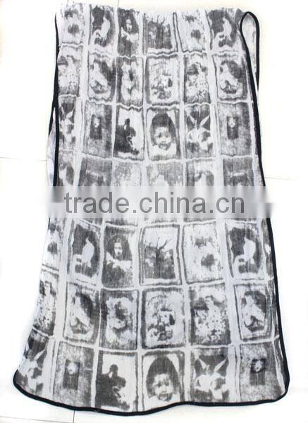 new design fashion ladies printed cotton scarf