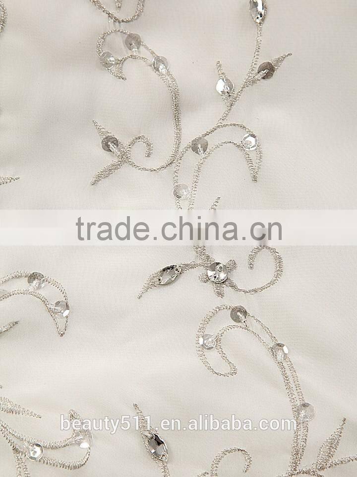 Elegant Embroidered A-Line Strapless Neckline and Sleeveless Lace Wedding Dress AS436