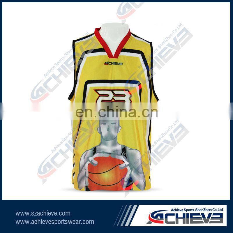 basketball tops/shirts with 100%polyester fabric