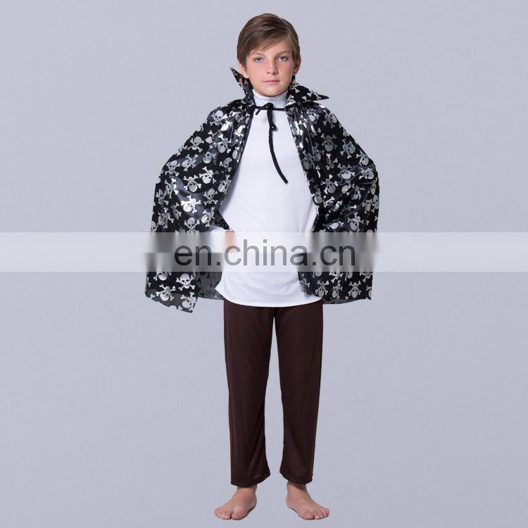 Wholesale kid halloween witch cloak sexy gold and silver skull cape in cheap price