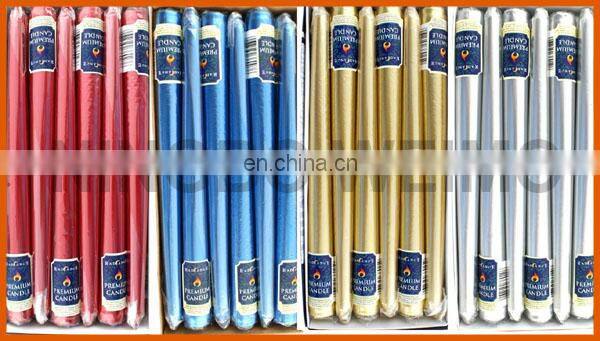 home decorative taper candles with different color