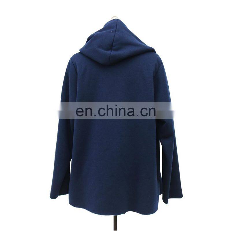 Women cheap hooded knitted fabric compound fake fur coat