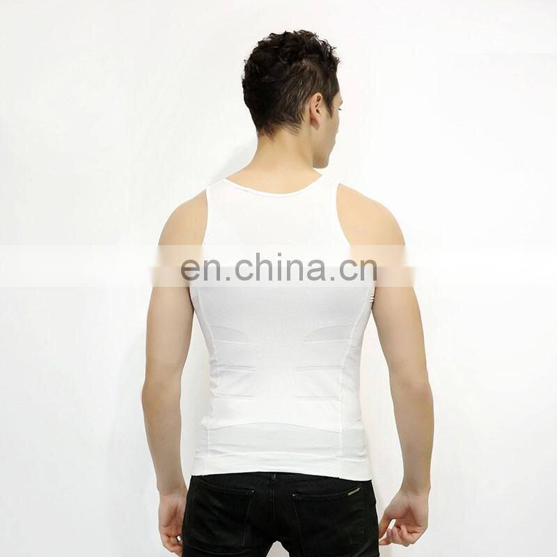 Factory As Seen On TV High Elastic Men's Body Shaper Slimming Vest Compression Shirt