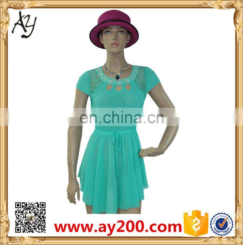 Summer New Fashion Ladies Blue Chiffon Tops Sexy Casual Blouses For Women 2016