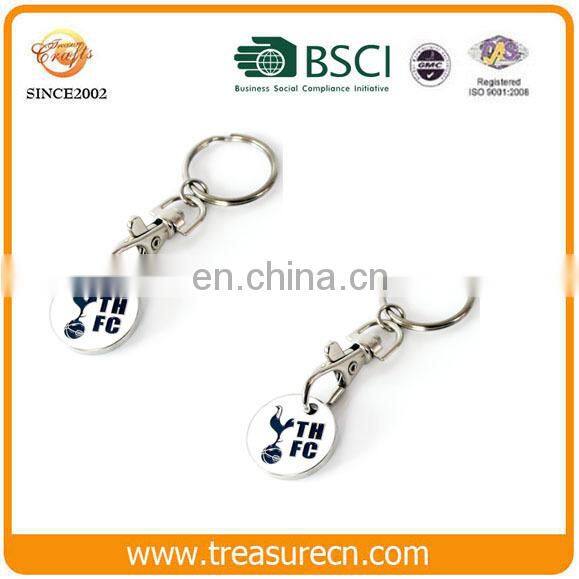 Manufacter custom personalized trolley token keyring shopping cart coin holder keychain