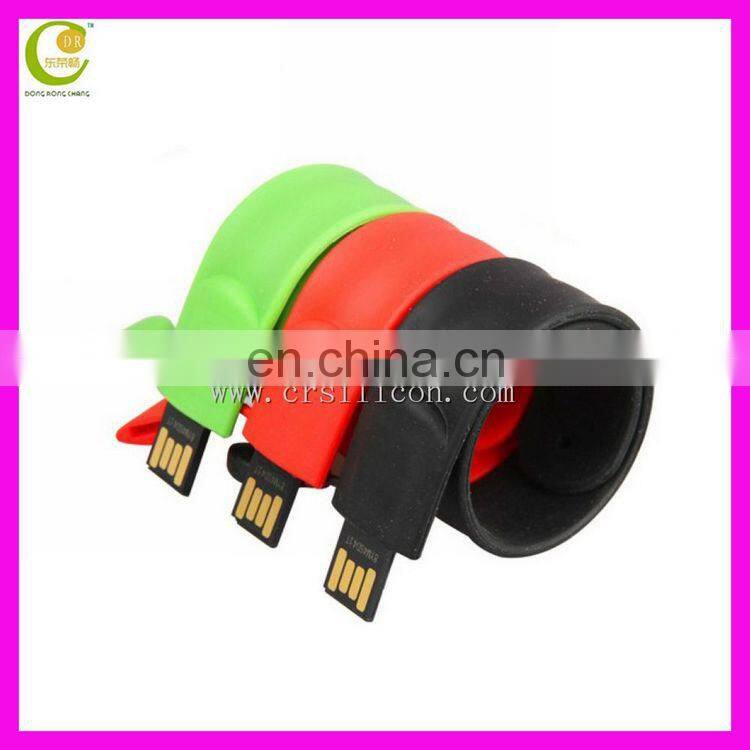 Anniversary Unisex Promotional Gift Silicone Bracelet Usb Silicone Wristband Slap Band Usb Flash Drive