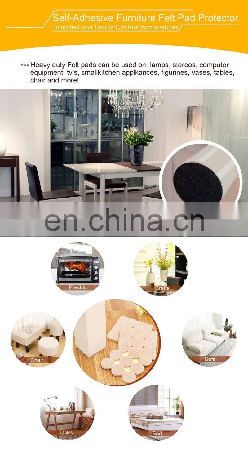 Self adhesive felt pad set, furniture felt pad feet protector