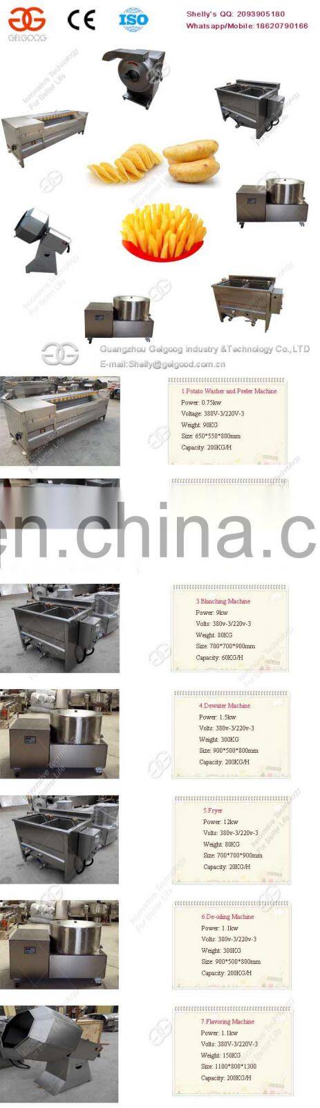 Frozen French Fries Machinery Equipment Production Line Potato Chips Fryer
