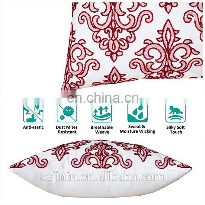 Home Decorative Square Throw Pillow covers Embroidery designs cotton canvas Pillowcases