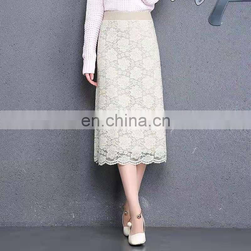 Ladies lace latest pencil A- line skirt for women spring summer 2020