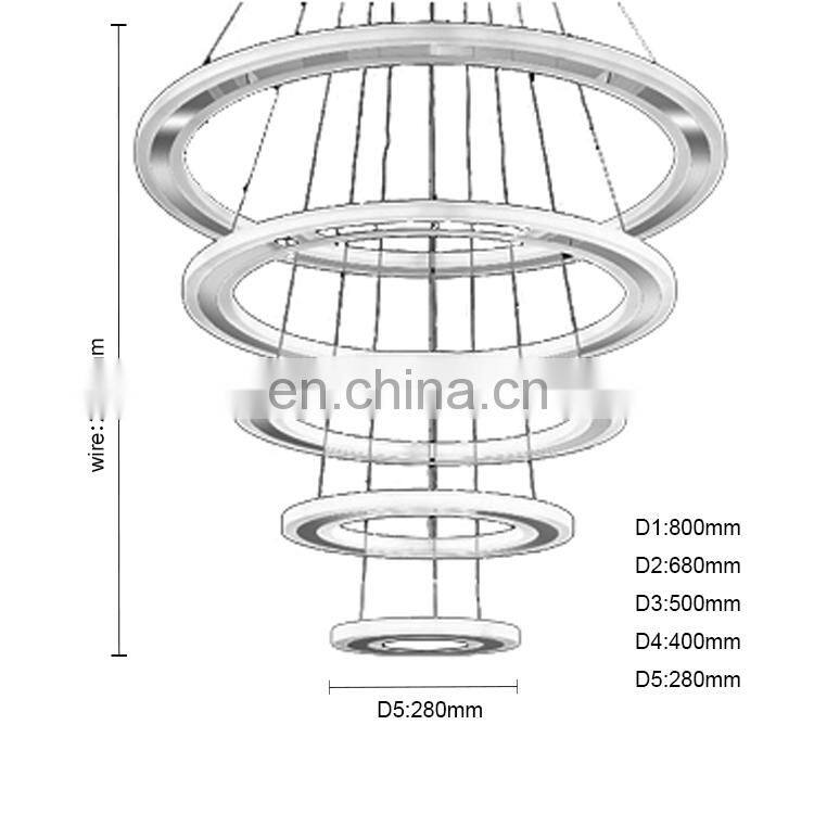 Luxury Modern Design Round Ring Led Chandelier Pendant Lamp Lighting
