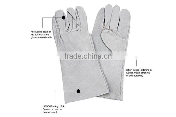 14"/16" long length importers of man cow leather gloves china manufacture LG038