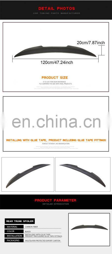 Carbon Fiber E36 Car Rear Spoiler for BMW 318i 320i 325i 328i M3 Sedan 4-Door 1991-1998