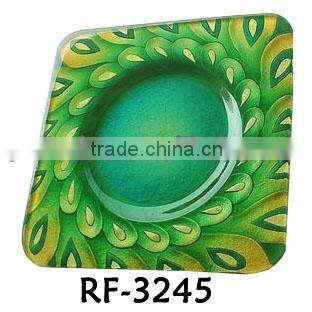 Sqaure Shape Personalized Clear Floral Designed Wine Glass Plate Clips in Bar Accessories for Dinner