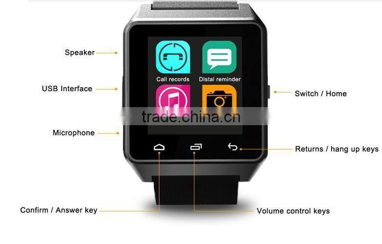 Bluetooth smart watch Uwatch U8 portable wrist watch smart phone watch for android phone