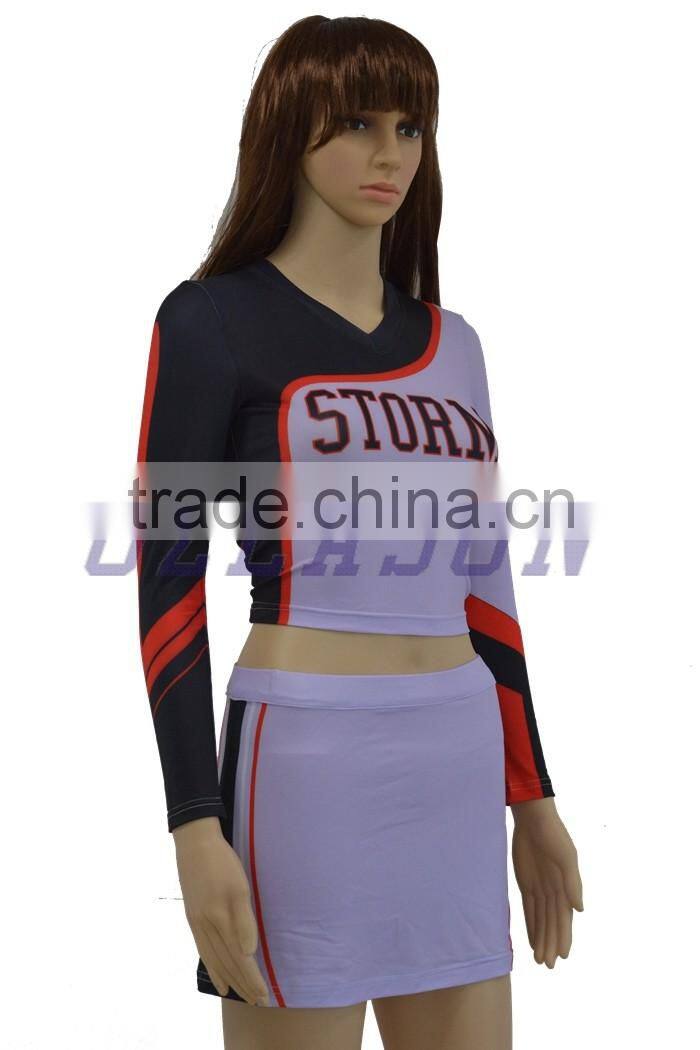 Customized cute spandex sleeveless cheerleading unifors for kids