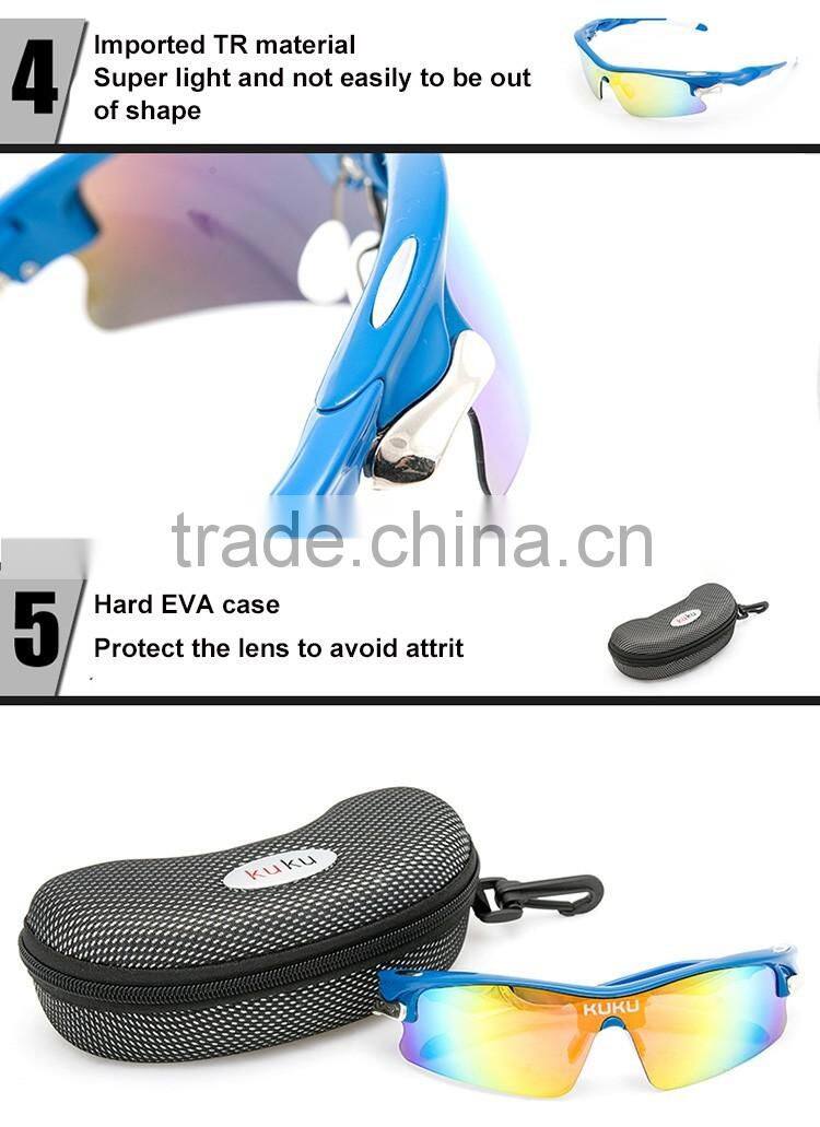 Fashion flexible high quality pc material TR polarized riding sport interchangeable sunglasses