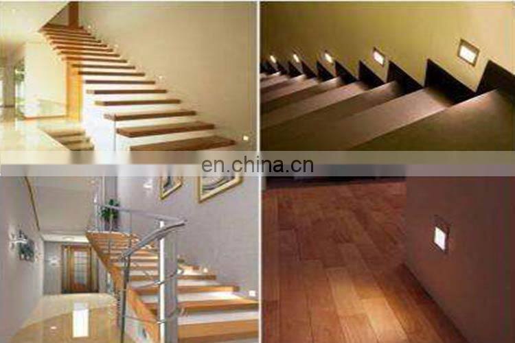 LED Home Used Straight Floating Staircase with Safety solid wood Stairs Steps
