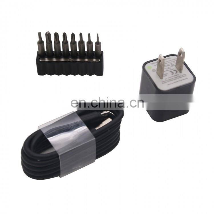 3.7V Lithium Battery Rechargeable Cordless Electric Screwdriver with 8 Bits Set