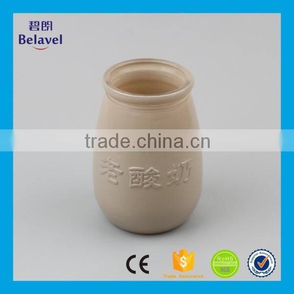 Manufacture ceramics color yogurt glass bottle clear glass milk bottle