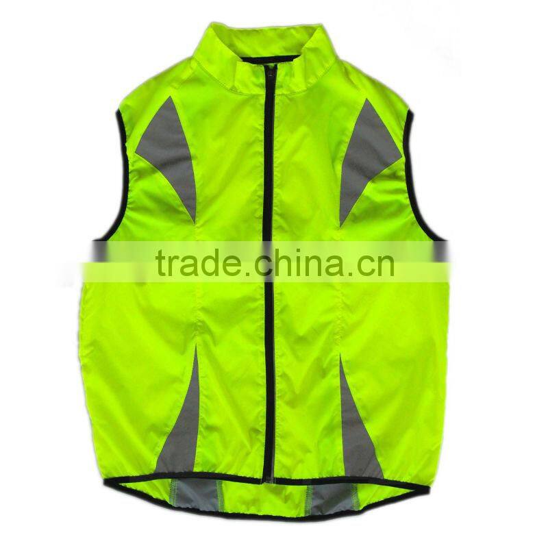 High visibility reflective safety vest running vest EN1150