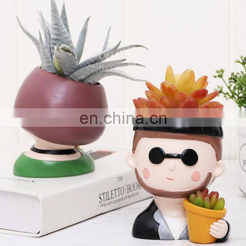 Resin Flower Pots & Planters Home Decor Vase Cartoon Character Succulent Flower Pot