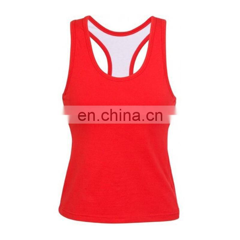 Custom Design Printed Gym fitness yoga Sexy ladies singlets tank top gym one color pure cotton singlet for women girls