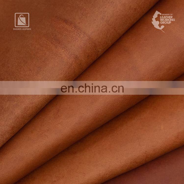 Best Selling Beautiful Drum-Stuffed Full Grain Sustainable 22 sqft Vegetable Tanned Cow Genuine Leather for Sale