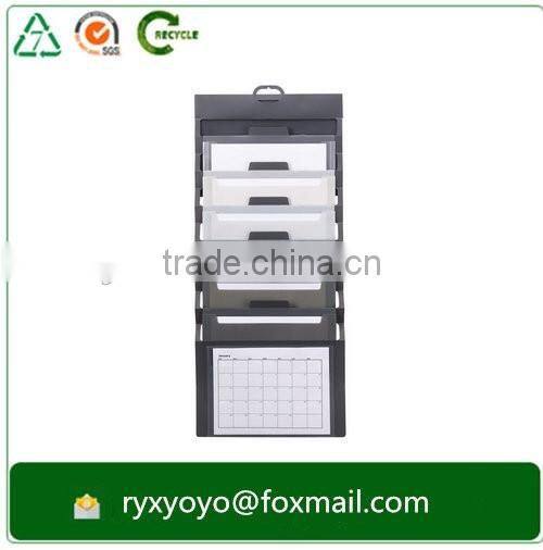 2016 foldable pp plastic multiple pockets hanging file folder with velcro